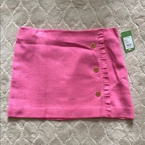 Lilly Pulitzer Pink Ruffled Tweed Mini Skirt NWT